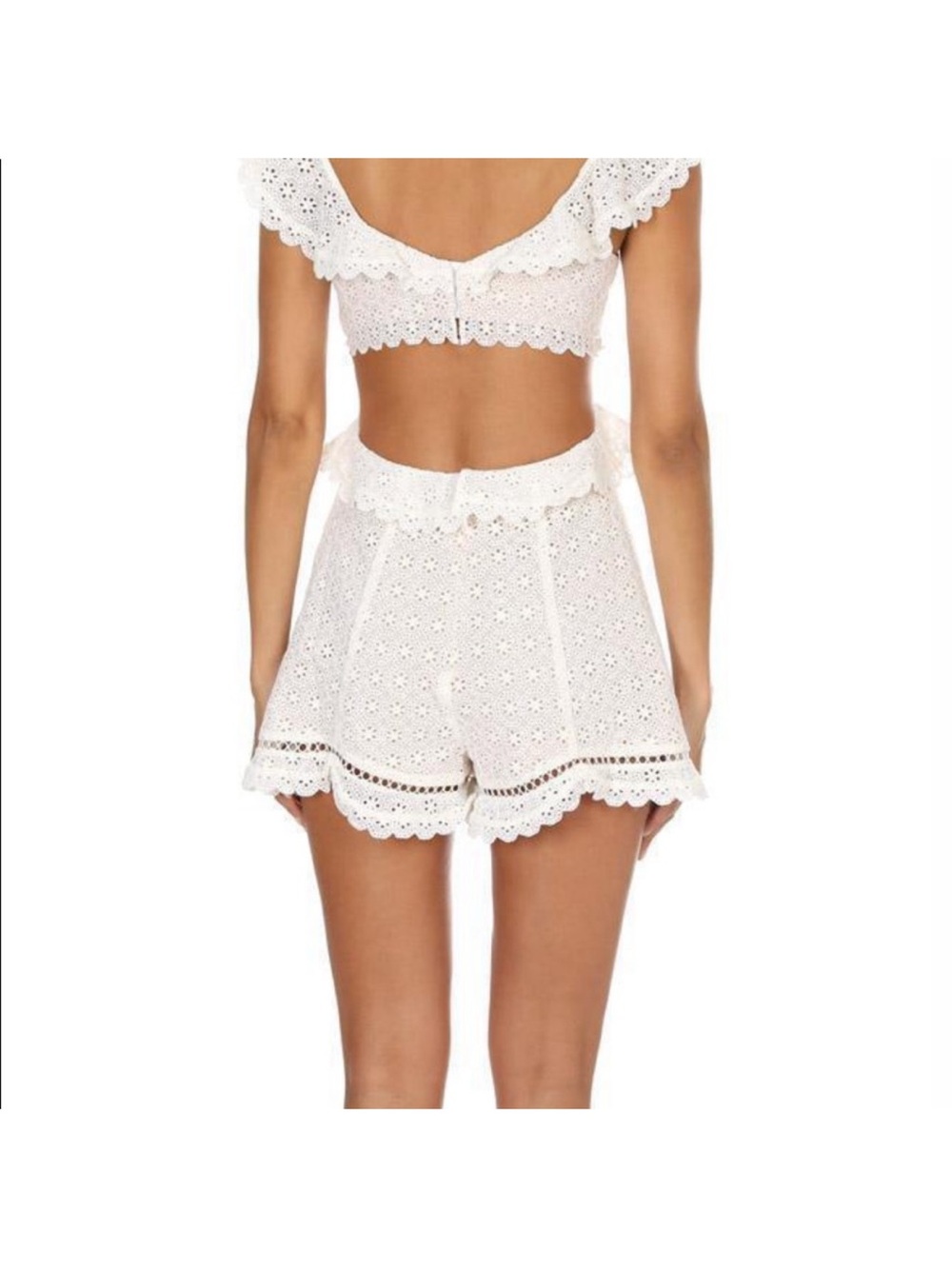 JASPER HONEYCOMB ROMPER Zimmermann White Eyelet Romper - Picture 4 of 8